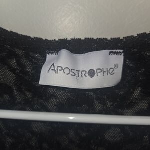 Apostrophe Black Lace Top